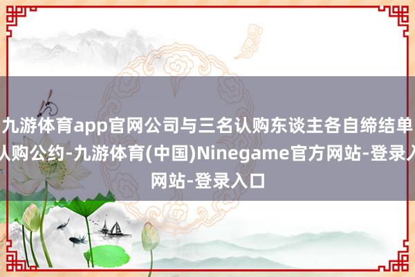 九游体育app官网公司与三名认购东谈主各自缔结单独认购公约-九游体育(中国)Ninegame官方网站-登录入口