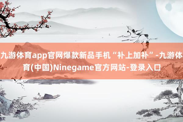 九游体育app官网爆款新品手机“补上加补”-九游体育(中国)Ninegame官方网站-登录入口